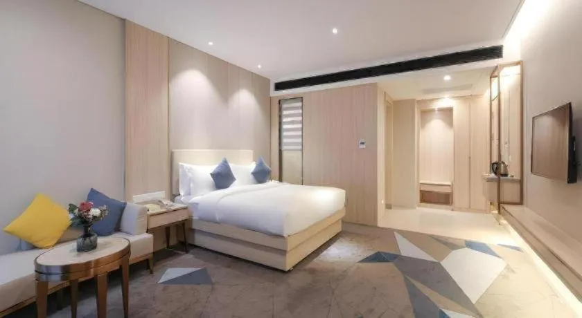 Bed in GreenTree Eastern Hotel Shenzhen Nanshan District Qianhai Free Trade Zone Lilin Metro Station