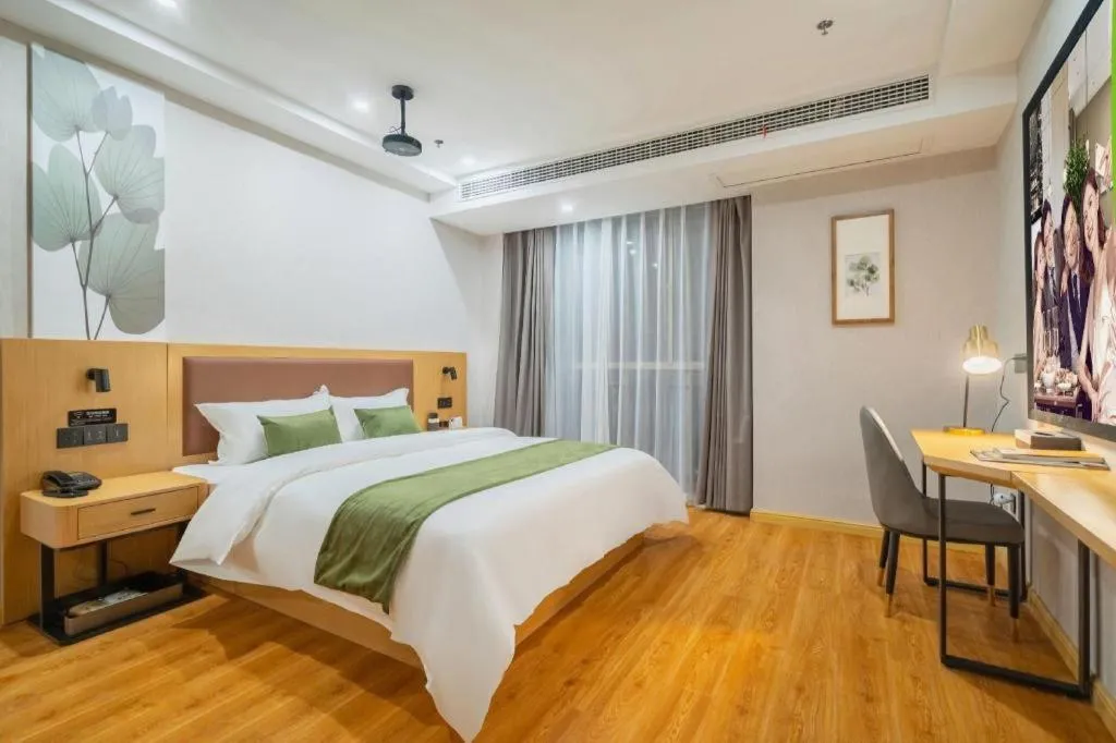 Bed in GreenTree Inn Jiangsu Huai'an Qiangjiangpu District Shuidukou Avenue
