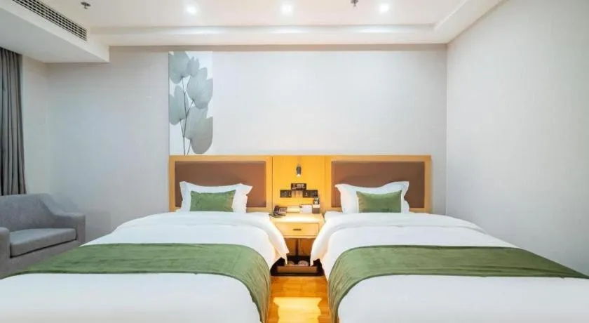 Bed in GreenTree Inn Jiangsu Huai'an Qiangjiangpu District Shuidukou Avenue