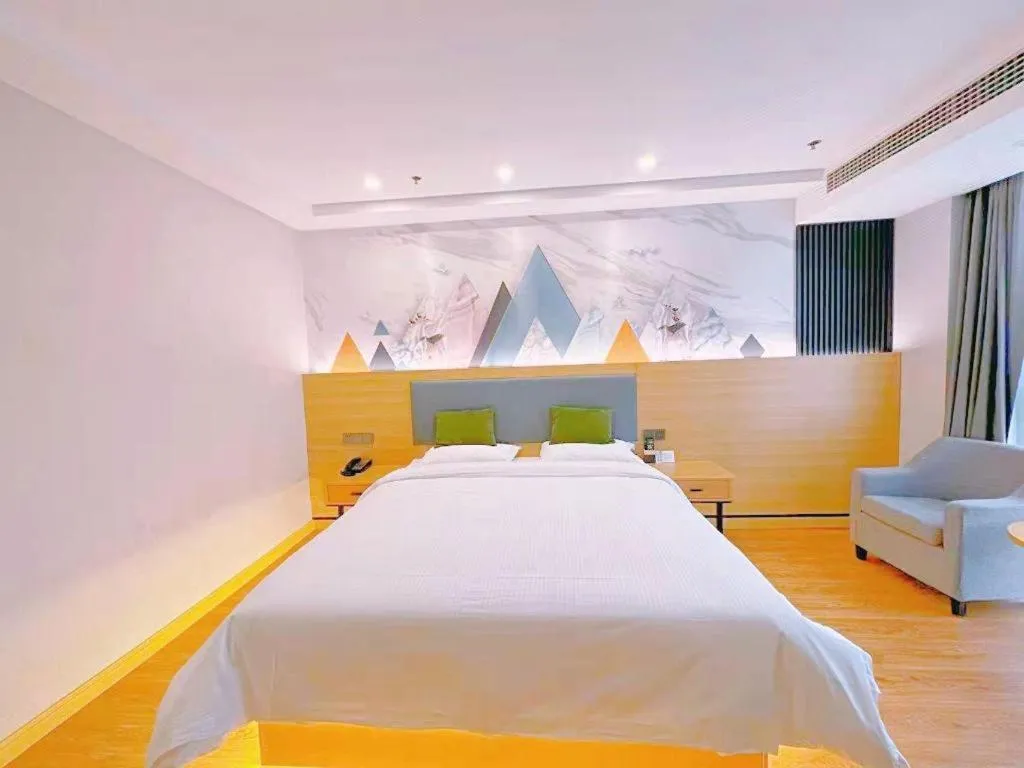 Bed in GreenTree Inn Jiangsu Huai'an Qiangjiangpu District Shuidukou Avenue