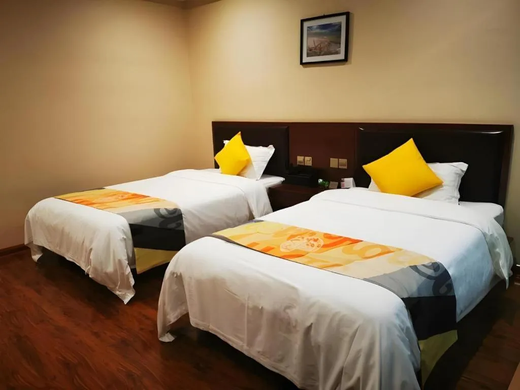 Bed in Shell Hotel Huainan Shou County Passenger Station Yaohai Grand Market