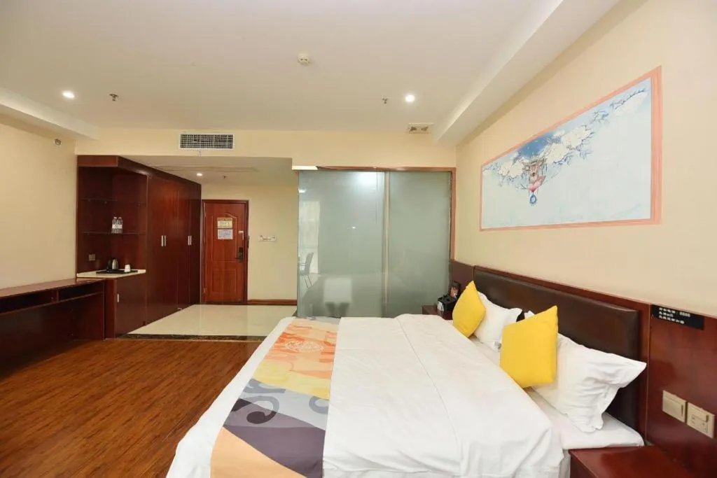 Bed in Shell Hotel Huainan Shou County Passenger Station Yaohai Grand Market