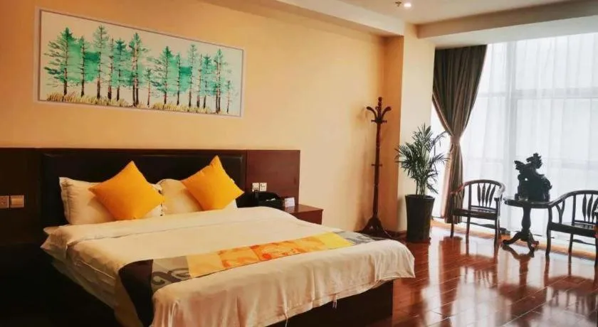 Bed in Shell Hotel Huainan Shou County Passenger Station Yaohai Grand Market