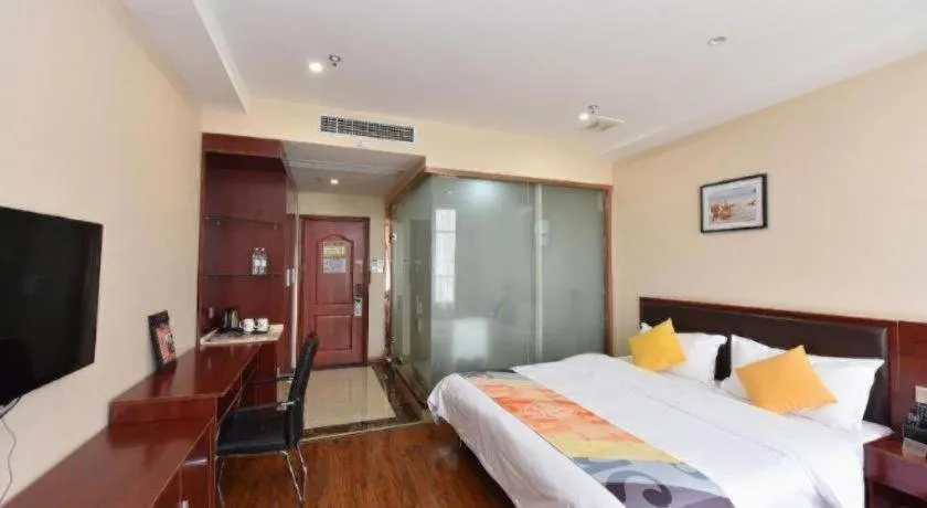 Bed in Shell Hotel Huainan Shou County Passenger Station Yaohai Grand Market