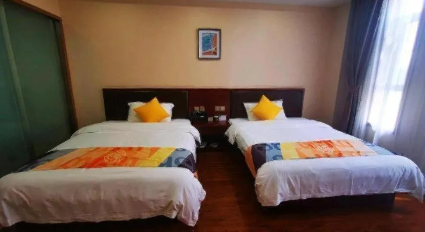 Bed in Shell Hotel Huainan Shou County Passenger Station Yaohai Grand Market