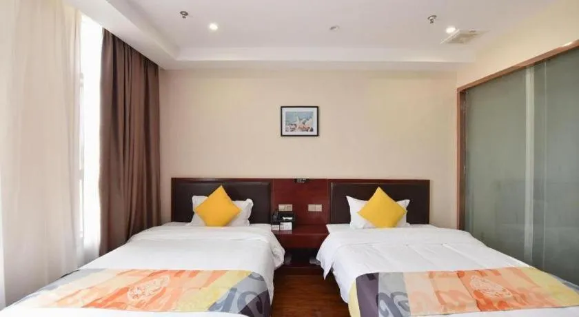 Bed in Shell Hotel Huainan Shou County Passenger Station Yaohai Grand Market