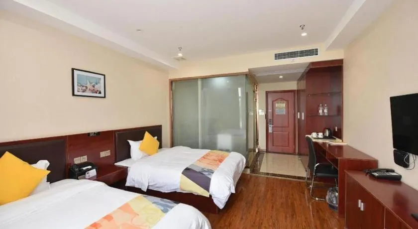 Bed in Shell Hotel Huainan Shou County Passenger Station Yaohai Grand Market