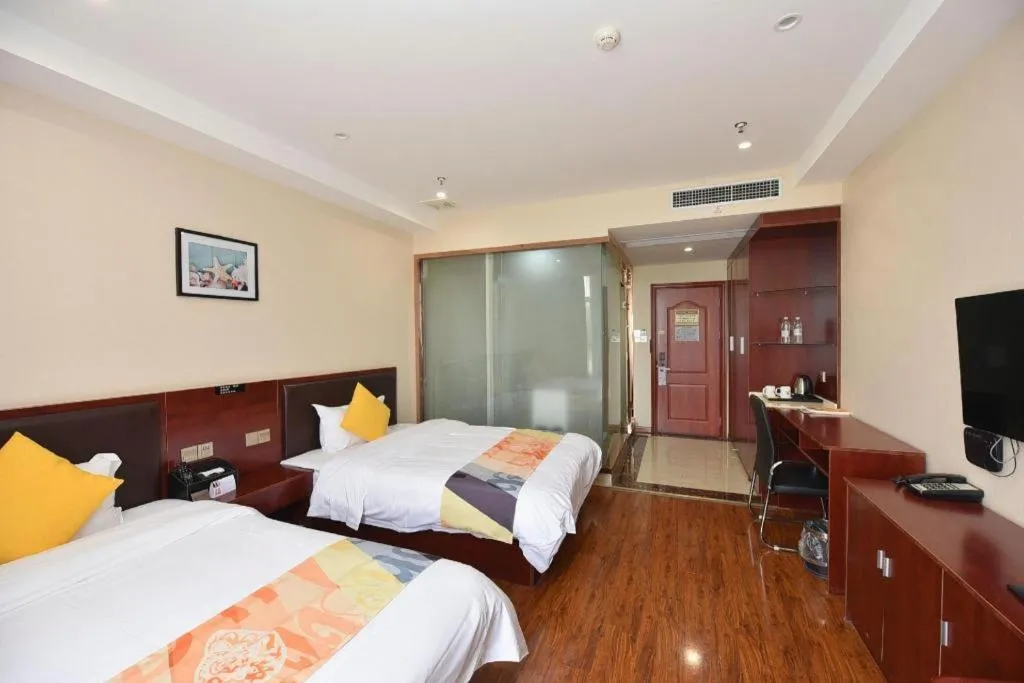 Bed in Shell Hotel Huainan Shou County Passenger Station Yaohai Grand Market