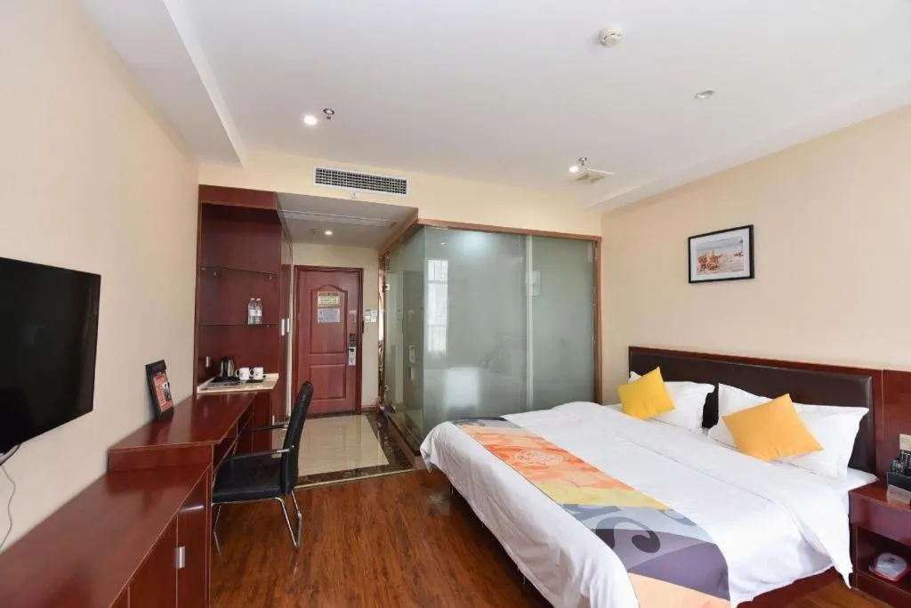 Bed in Shell Hotel Huainan Shou County Passenger Station Yaohai Grand Market