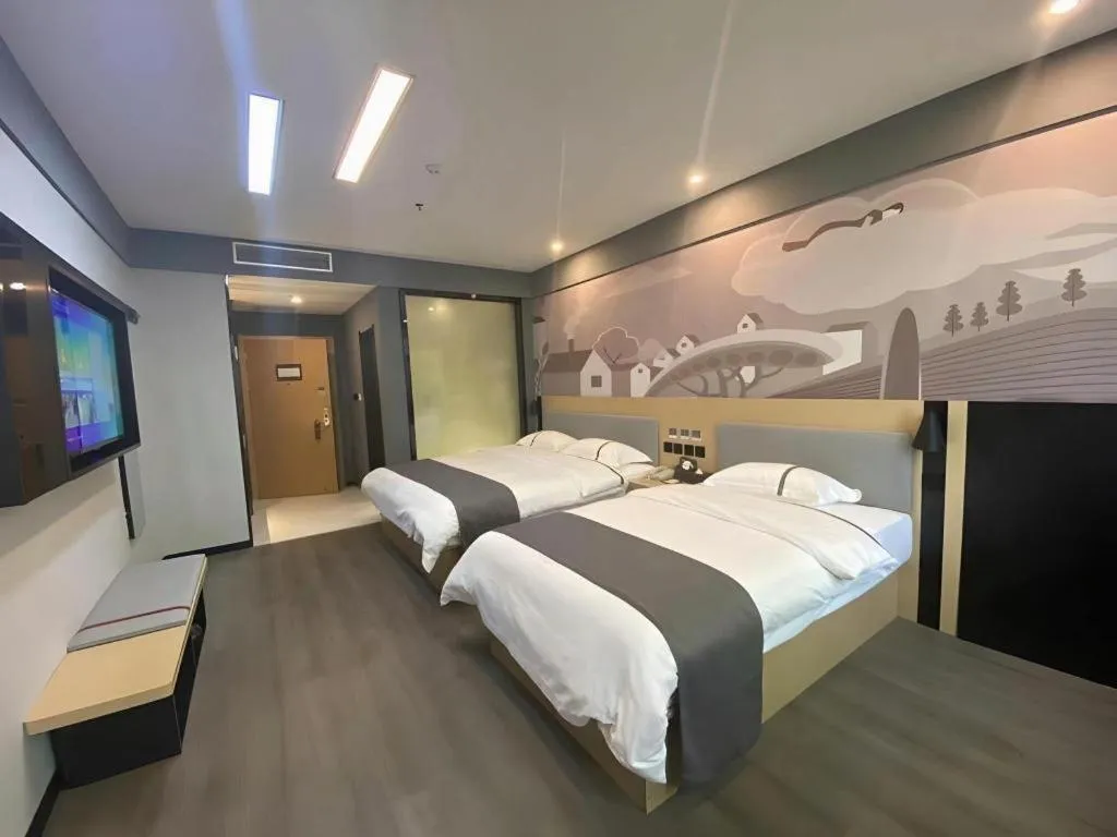 Bed in Thank Inn Jiangxi Nanchang Anyi County Fenghuangshan Industrial Park
