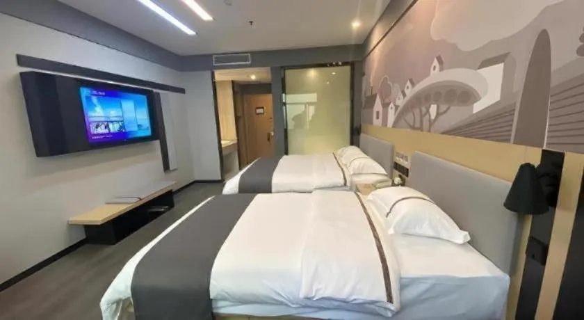 Bed in Thank Inn Jiangxi Nanchang Anyi County Fenghuangshan Industrial Park