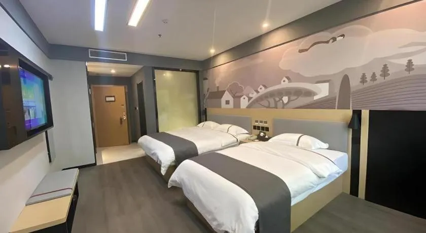 Bed in Thank Inn Jiangxi Nanchang Anyi County Fenghuangshan Industrial Park