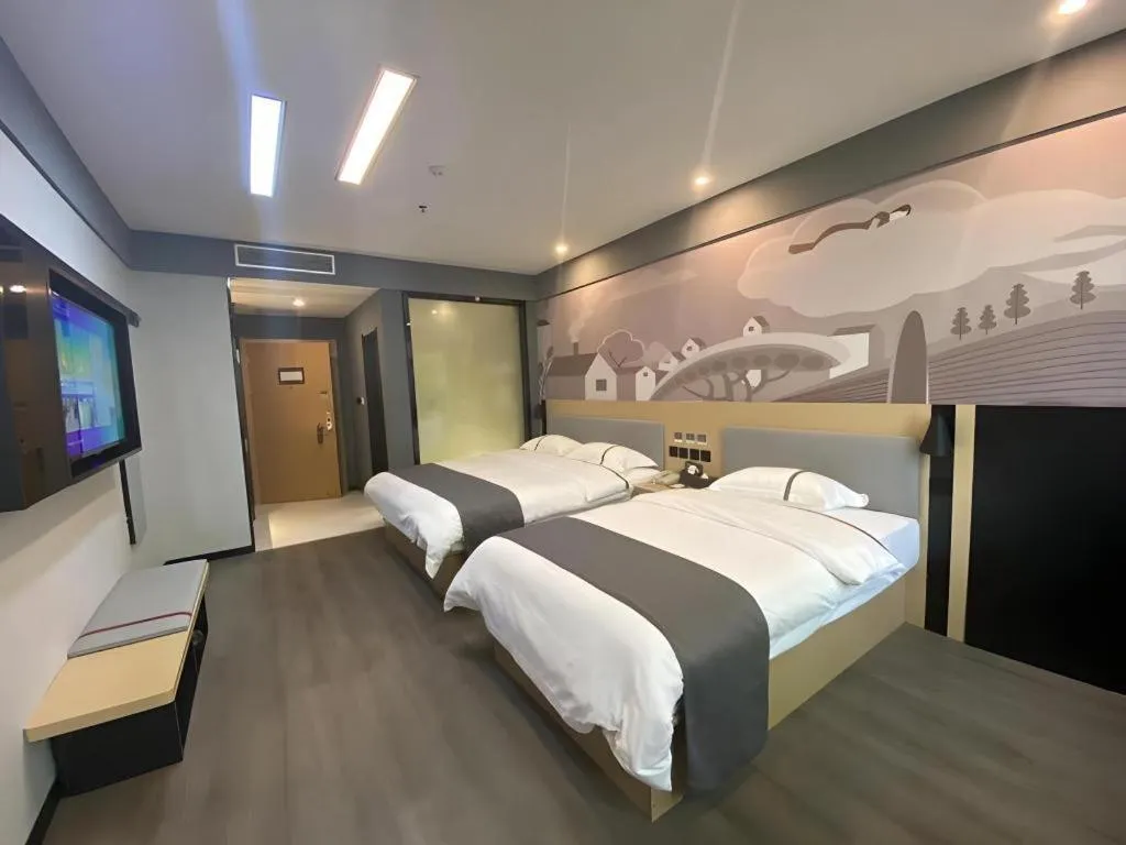 Bed in Thank Inn Jiangxi Nanchang Anyi County Fenghuangshan Industrial Park