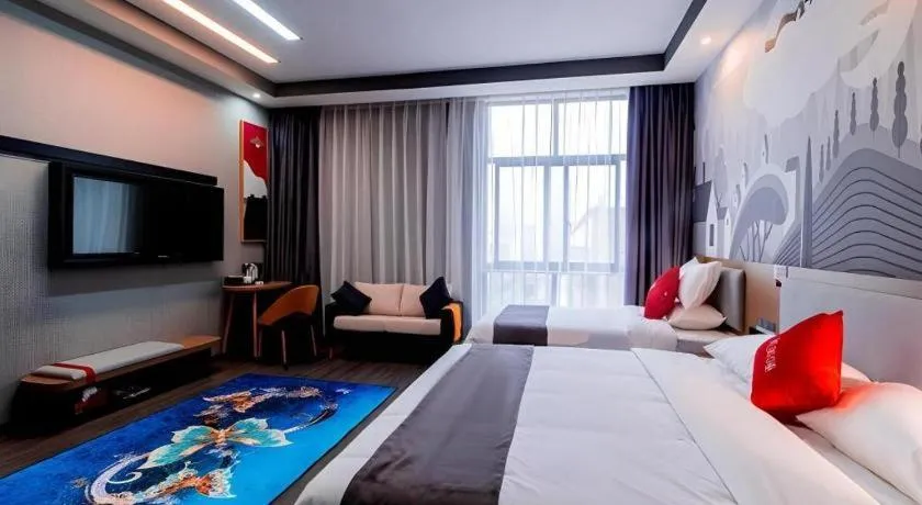 Bed in Thank Inn Guizhou Bijie Qianxi County High-Speed Railway Station