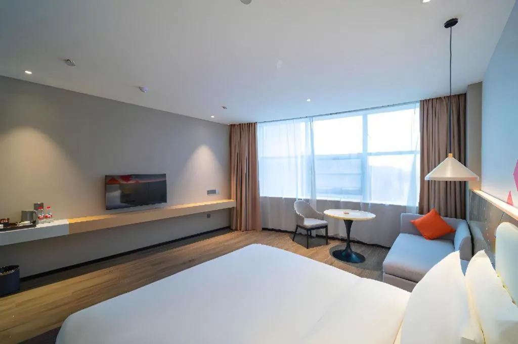 Bed in Borrman Hotel Yongzhou High Speed Railway Station