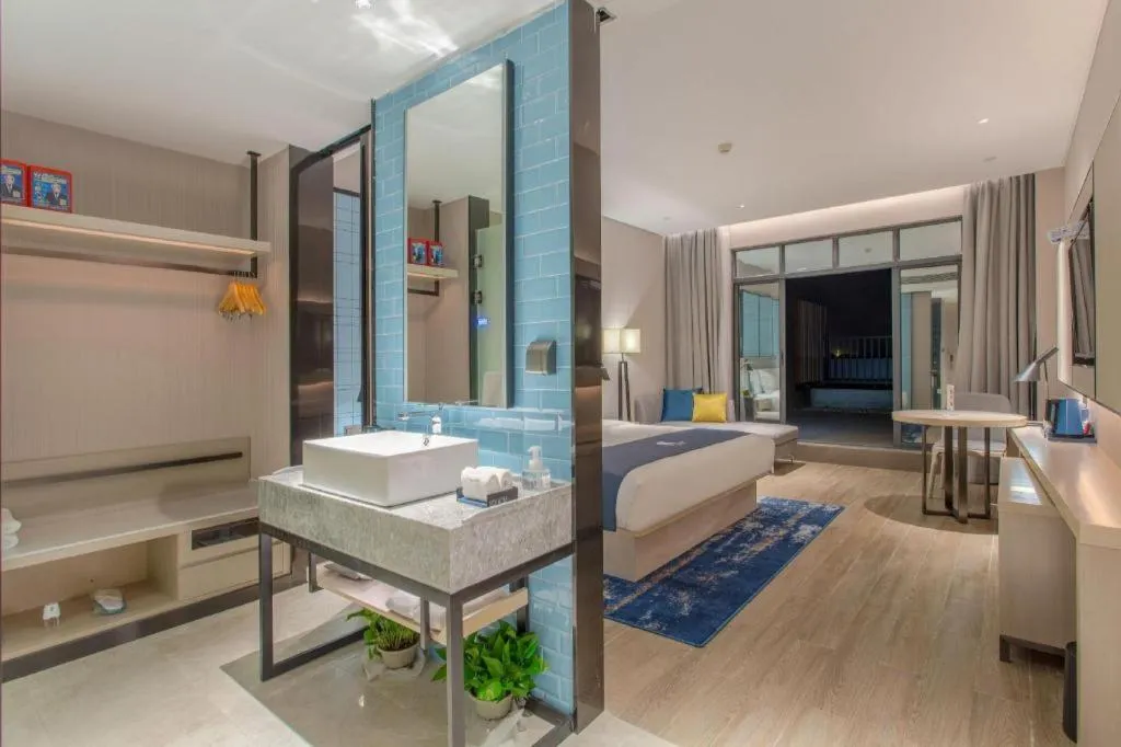 Bed in Echarm Hotel Fangchenggang Qisha