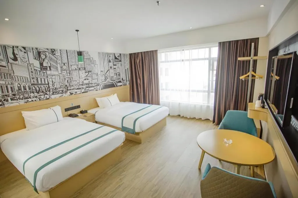 Bed in City Comfort Inn Yangxin High-speed Railway Station