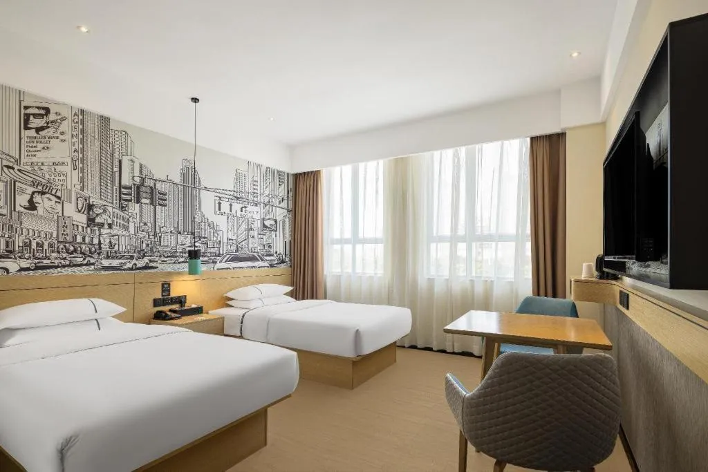 Bed in City Comfort Inn Yangxin High-speed Railway Station