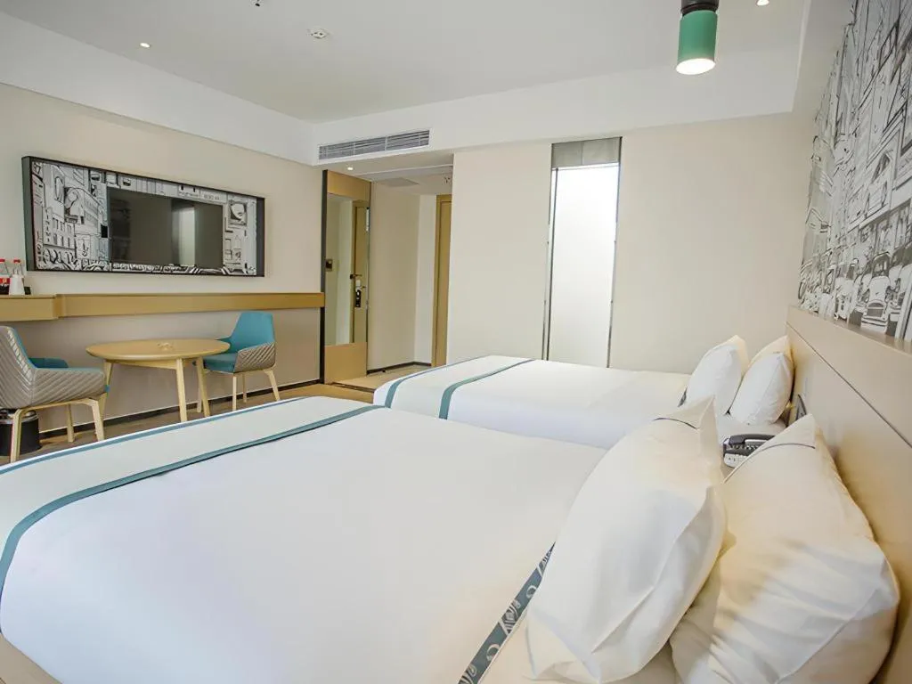 Bed in City Comfort Inn Yangxin High-speed Railway Station