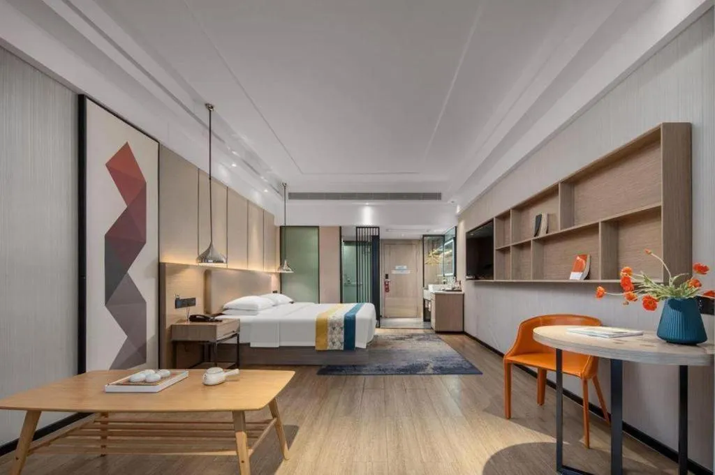 Bed in Borrman Hotel Changsha Meixi Lake West Bus Station Lugu