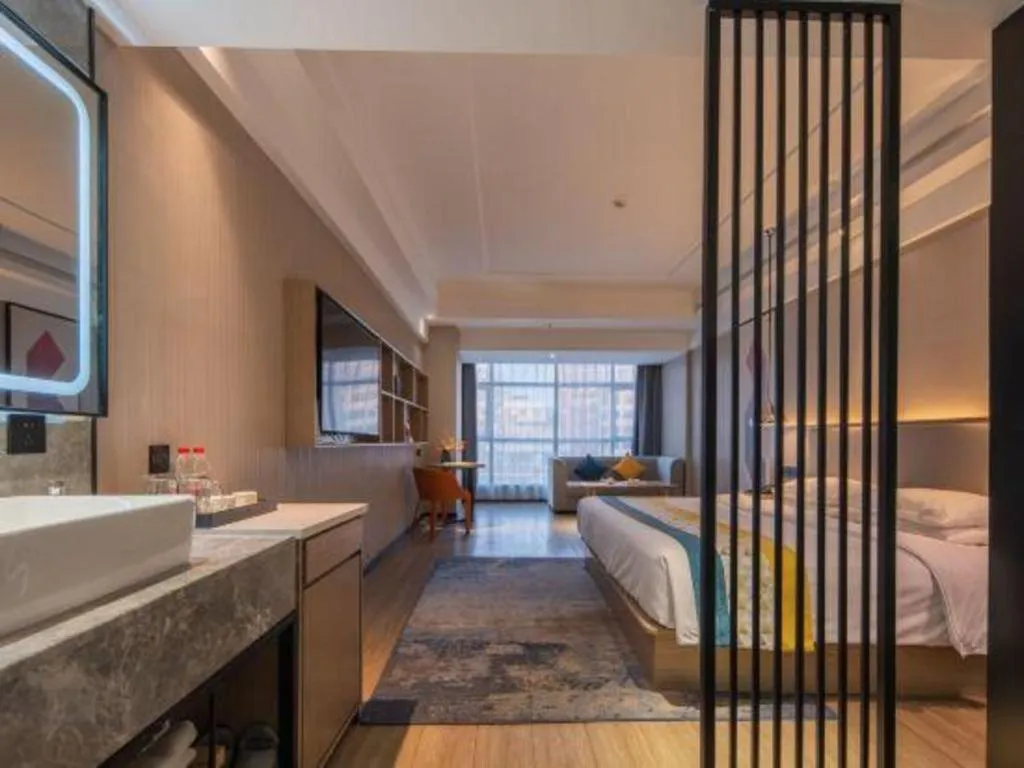 Bed in Borrman Hotel Changsha Meixi Lake West Bus Station Lugu