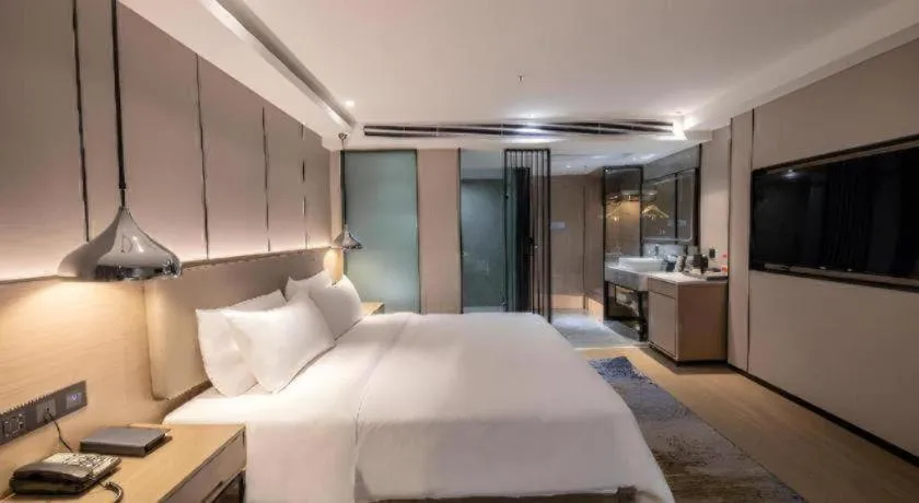 Bed in Borrman Hotel Changsha Meixi Lake West Bus Station Lugu