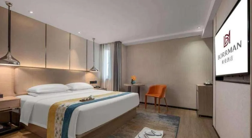 Bed in Borrman Hotel Changsha Meixi Lake West Bus Station Lugu