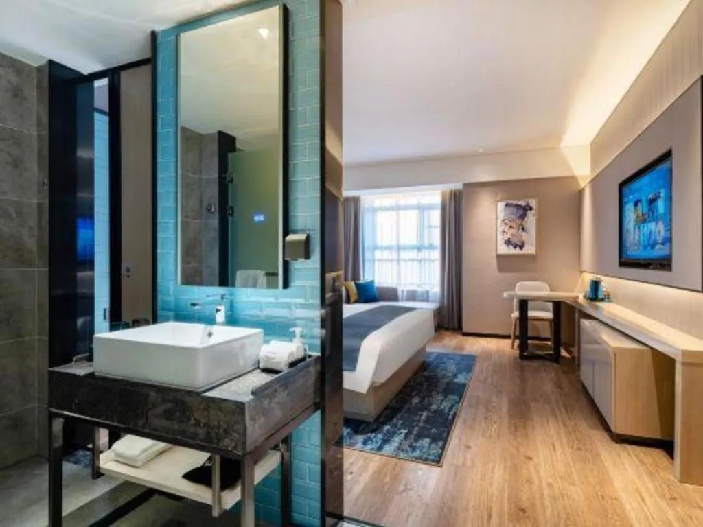 Bed in Echarm Hotel Suzhou Shengze Oriental Extile City