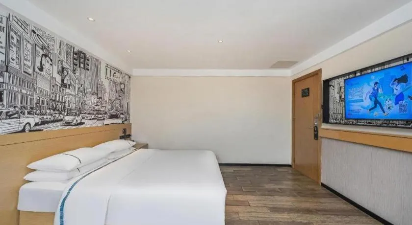 Bed in City Comfort Inn Foshan Shunde Daliang Qinghui Garden Food City