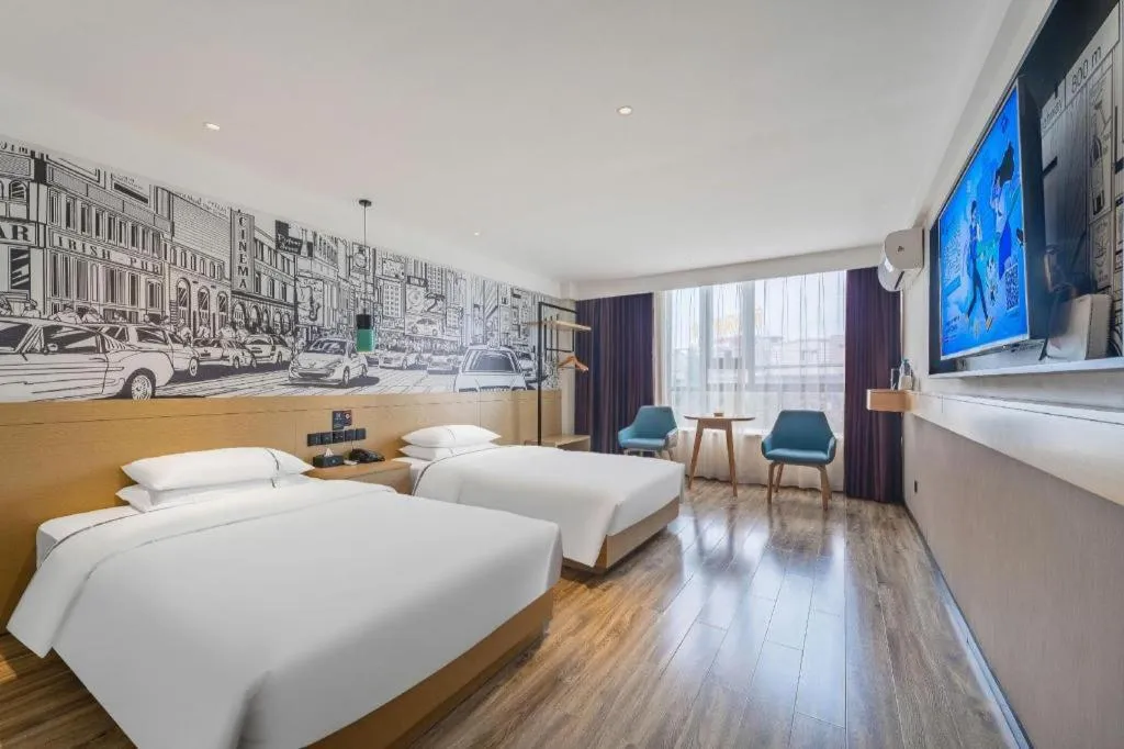 Bed in City Comfort Inn Foshan Shunde Daliang Qinghui Garden Food City