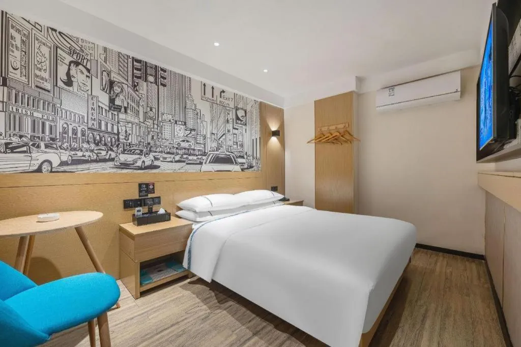 Bed in City Comfort Inn Foshan Shunde Daliang Qinghui Garden Food City