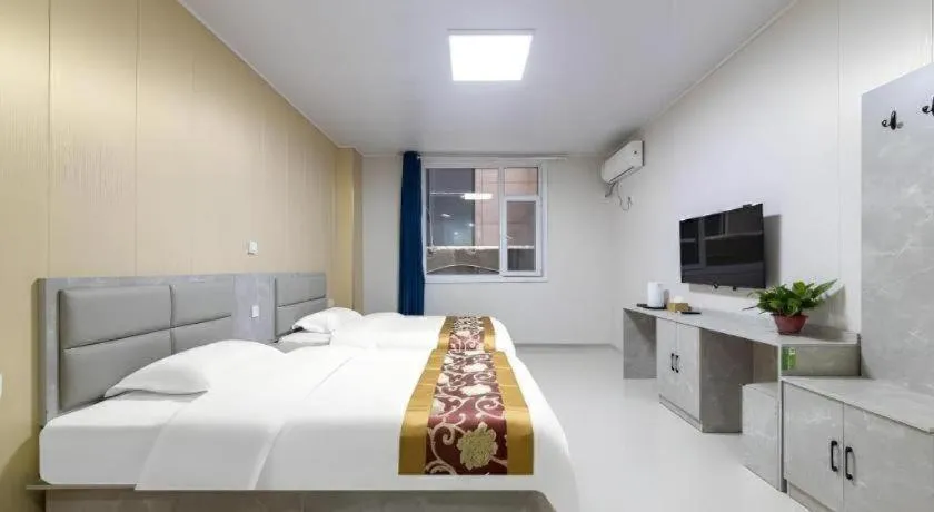 Bed in GreenTree Apartment Jinan Jiyan Road Shandong Cancer Hospital