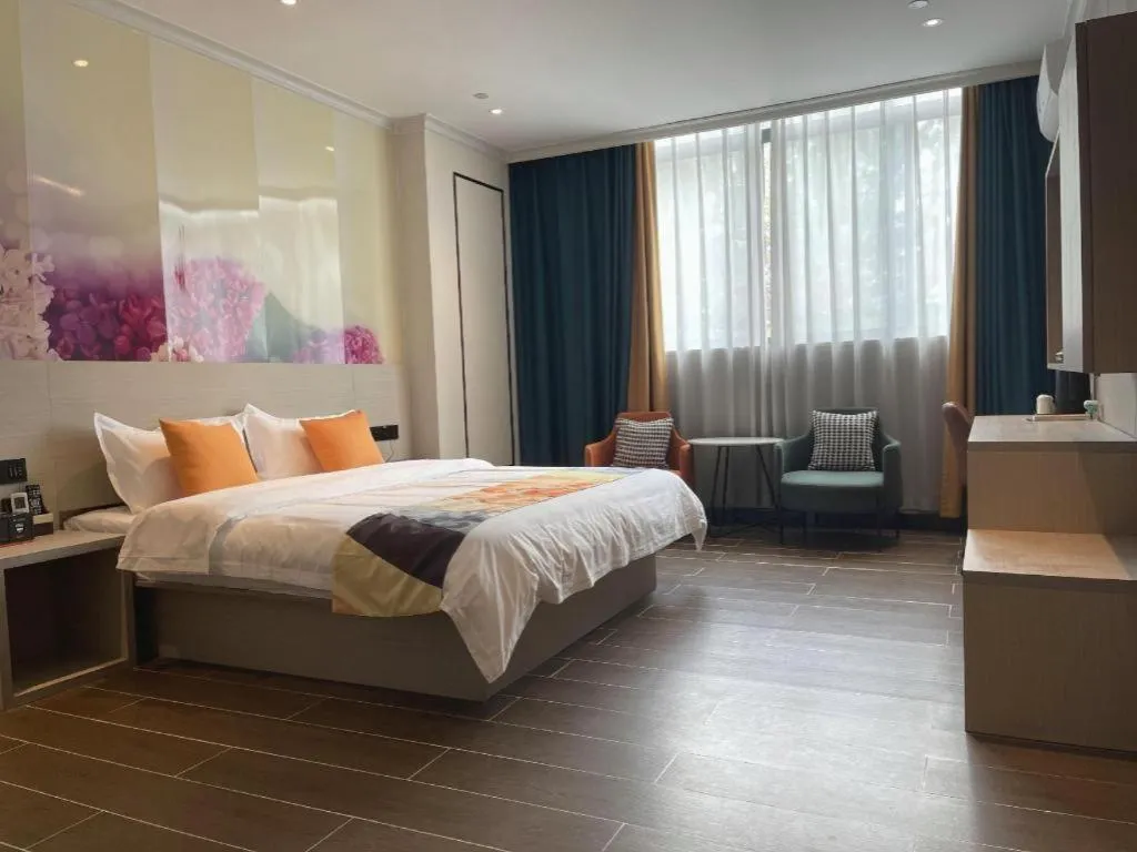 Bed in Shell Hotel Huai'an Zhuqiao Industrial Park