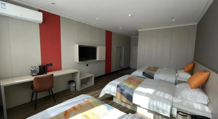 Bed in Shell Hotel Huai'an Zhuqiao Industrial Park