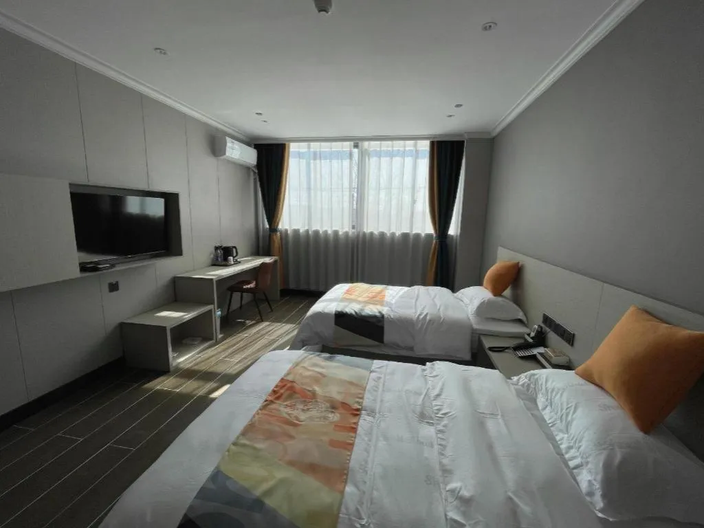 Bed in Shell Hotel Huai'an Zhuqiao Industrial Park