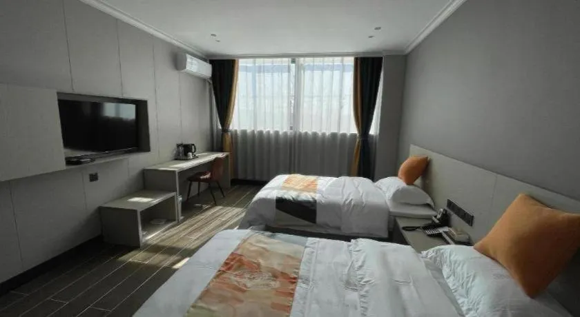 Bed in Shell Hotel Huai'an Zhuqiao Industrial Park
