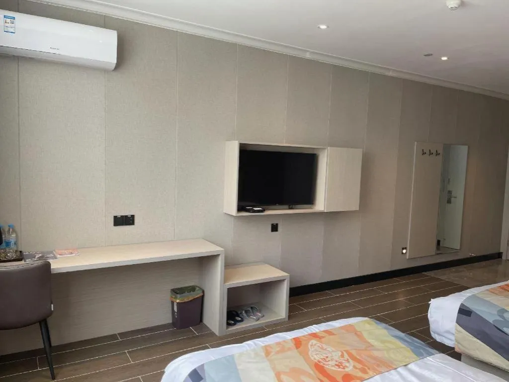 Bed in Shell Hotel Huai'an Zhuqiao Industrial Park