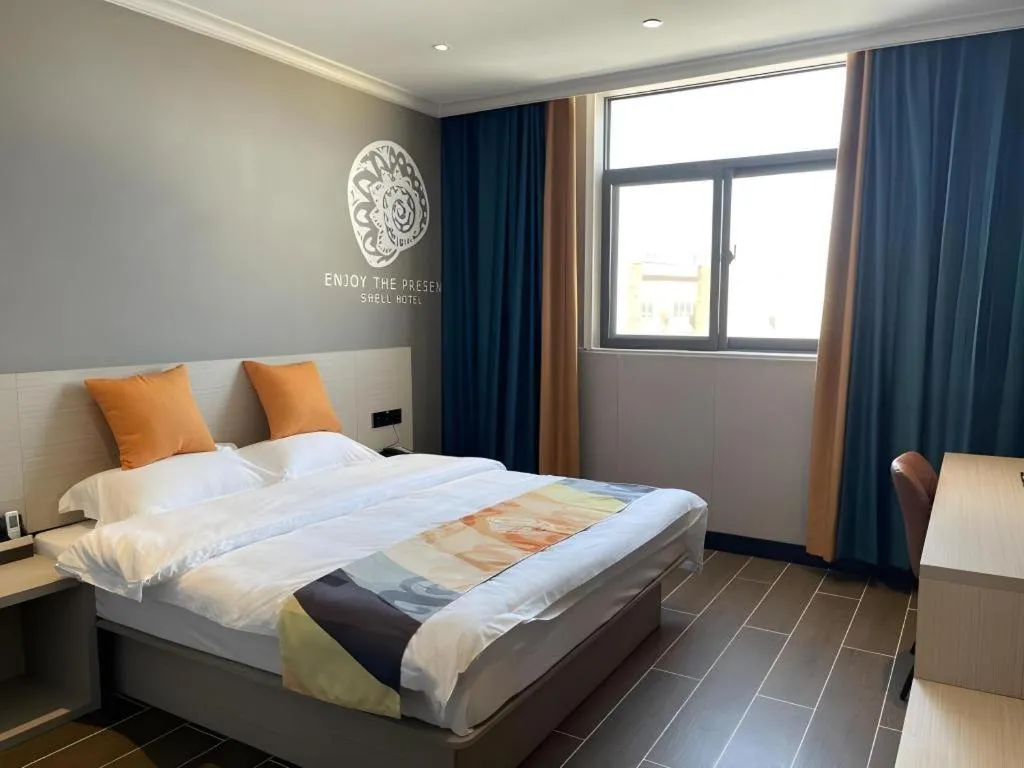 Bed in Shell Hotel Huai'an Zhuqiao Industrial Park