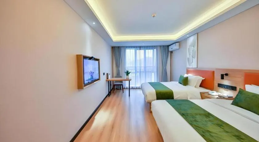 Bed in Green Tree Inn Express Zhejiang Zhoushan Xincheng Zheda