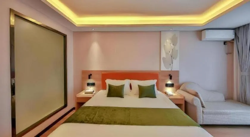 Bed in Green Tree Inn Express Zhejiang Zhoushan Xincheng Zheda
