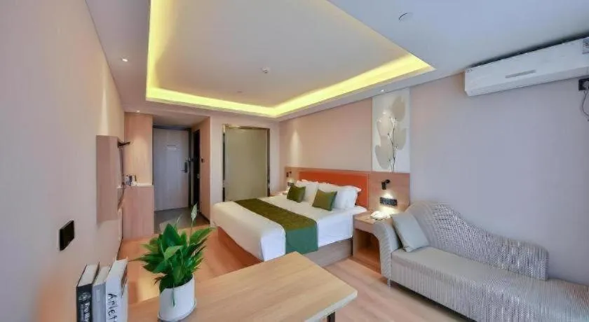 Bed in Green Tree Inn Express Zhejiang Zhoushan Xincheng Zheda