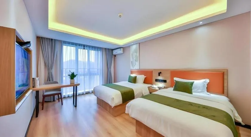 Bed in Green Tree Inn Express Zhejiang Zhoushan Xincheng Zheda