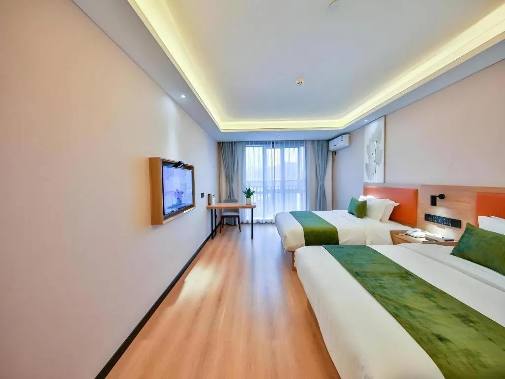 Bed in Green Tree Inn Express Zhejiang Zhoushan Xincheng Zheda