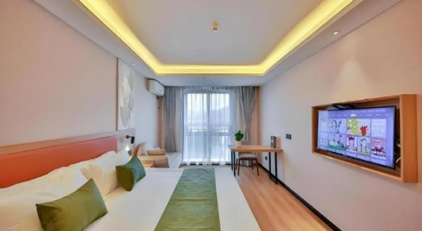 Bed in Green Tree Inn Express Zhejiang Zhoushan Xincheng Zheda