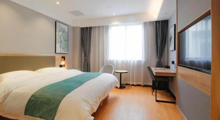 Bed in Green Tree Inn Anhui Hefei Binhu Zhuyuan Metro Station Dali Road