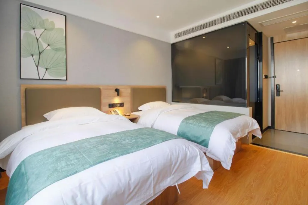 Bed in Green Tree Inn Anhui Hefei Binhu Zhuyuan Metro Station Dali Road