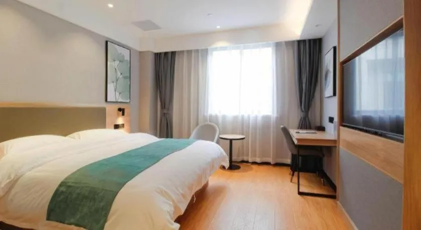 Bed in Green Tree Inn Anhui Hefei Binhu Zhuyuan Metro Station Dali Road