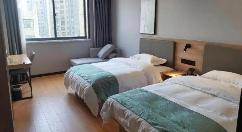 Bed in Green Tree Inn Anhui Hefei Binhu Zhuyuan Metro Station Dali Road