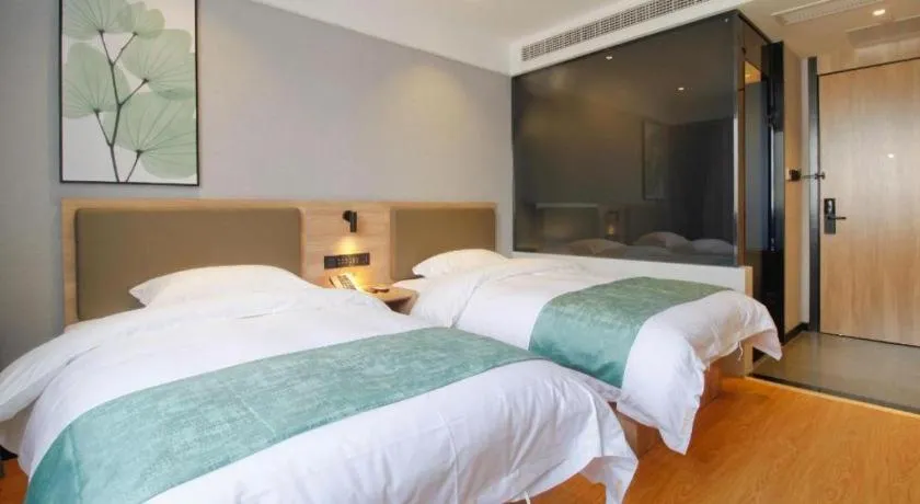 Bed in Green Tree Inn Anhui Hefei Binhu Zhuyuan Metro Station Dali Road