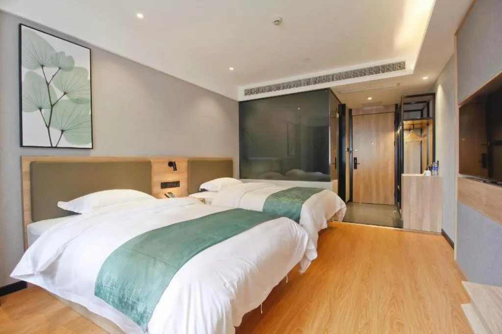 Bed in Green Tree Inn Anhui Hefei Binhu Zhuyuan Metro Station Dali Road